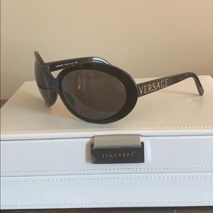Versace black sunglasses with case.